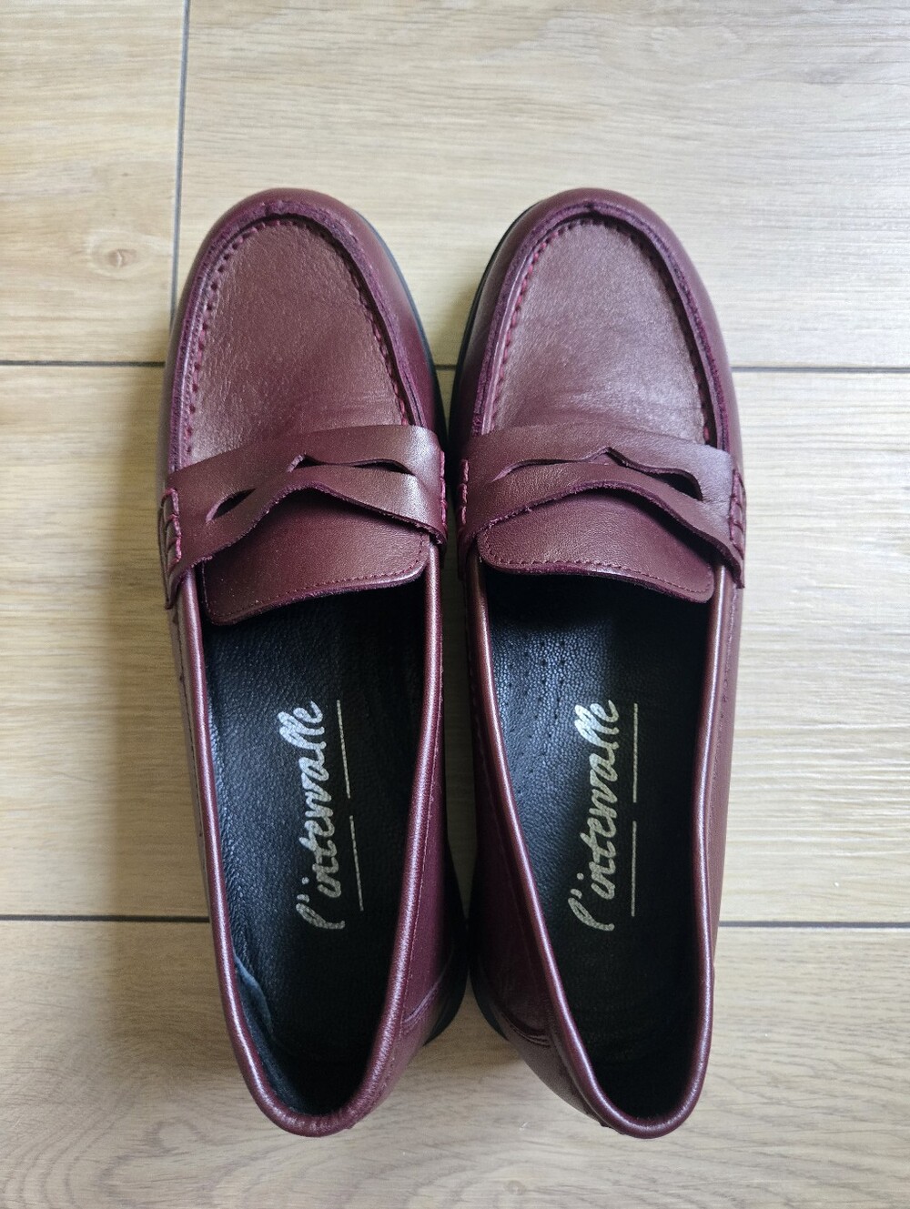 NWOT L'Intervalle Burgundy Leather Penny Loafers Size EU 38 - Picture 2 of 8